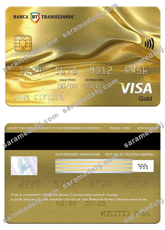 Romania Banca Transilvania bank visa gold card
